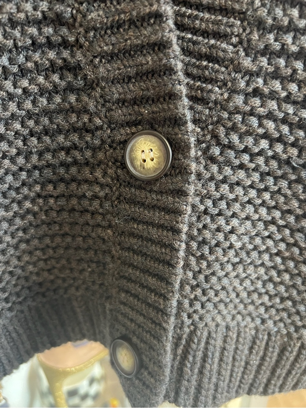 Wrap London Charcoal Knit Button-Front Cardigan - Picture 2 of 4